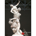 constrained nude man and woman marble statue